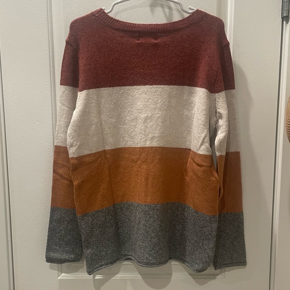 NEW…Pinque Rust Stone Combo Crewneck Sweater - Picture 4 of 4